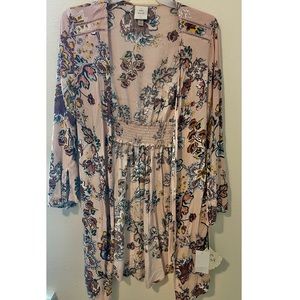 Floral print kimono